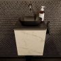 Mondiaz Fowy toiletmeubel 40x50x23cm Carrara mat 0 kraangaten wasbak: midden 1 deur solid surface met blad Melamine kleur wasbak: wit FOWY59003Carraratalc - Thumbnail 1