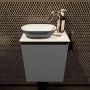 Mondiaz Fowy toiletmeubel 40x50x23cm dark grey mat 1 kraangat wasbak: links 1 deur solid surface met blad MDF kleur wasbak: zwart FOWY59001darkgreyurban - Thumbnail 1