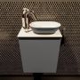 Mondiaz Fowy toiletmeubel 40x50x23cm dark grey mat 1 kraangat wasbak: rechts 1 deur solid surface met blad MDF kleur wasbak: wit FOWY59002darkgreytalc - Thumbnail 1