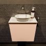 Mondiaz Fowy toiletmeubel 50x50x23cm rosee mat 0 kraangaten wasbak: midden 1 deur solid surface met blad MDF kleur wasbak: Roze Wit FOWY59006roseerosee - Thumbnail 1