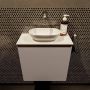 Mondiaz Fowy toiletmeubel 50x50x23cm smoke mat 0 kraangaten wasbak: midden 1 deur solid surface met blad MDF kleur wasbak: wit FOWY59006smoketalc - Thumbnail 1