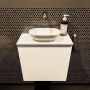 Mondiaz Fowy toiletmeubel 50x50x23cm talc mat 0 kraangaten wasbak: midden 1 deur solid surface met blad MDF kleur wasbak: zwart FOWY59006talcurban - Thumbnail 2