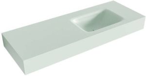 Mondiaz GRUNNE Greey vrijhangende wastafel 110cm rechts rand 12cm XM49495Greey