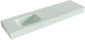 Mondiaz GRUNNE Greey vrijhangende wastafel 150cm links rand 12cm XM49509Greey