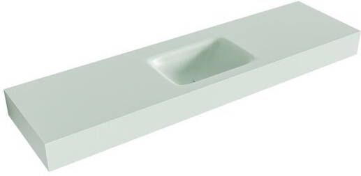 Mondiaz GRUNNE Greey vrijhangende wastafel 150cm midden rand 12cm XM49508Greey
