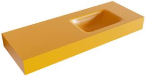 Mondiaz GRUNNE Ocher vrijhangende wastafel 110cm rechts rand 12cm XM49495Ocher
