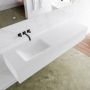 Douche Concurrent Badkamermeubel Lagom Hangend 170x30x45cm Wit Glans Solid Surface Wastafel Cloud Geen Kraangaten Links met 2 Lades - Thumbnail 2