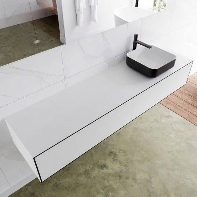 Mondiaz LAGOM Badkamermeubelset 180cm 2 lades waskom Binx wasbak rechts 1 kraangat Solid surface urban M64188UBM1M49904R