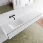 Mondiaz LAGOM Badkamermeubelset 180cm 2 lades Wastafel cloud wasbak links 0 kraangaten Solid surface urban M64161UBM0M63021L - Thumbnail 2