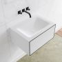 Douche Concurrent Badkamermeubel Lagom Hangend 60x30x45cm Wit Glans Solid Surface Wastafel Urban Lade Cloud Geen Kraangaten Midden met 1 Lade - Thumbnail 2