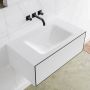 Douche Concurrent Badkamermeubel Lagom Hangend 80x30x45cm Wit Glans Solid Surface Wastafel Urban Lade Cloud Geen Kraangaten Midden met 1 Lade - Thumbnail 2