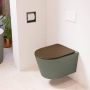 Mondiaz LAVIE wandclosetpack 36x53cm diepspoel rimless Army (groen) softclose quick-release toiletzitting Rust (rood) LAVIEsetArmRus - Thumbnail 2