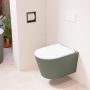 Mondiaz LAVIE wandclosetpack 36x53cm diepspoel rimless Army (groen) softclose quick-release toiletzitting Talc (offwhite) LAVIEsetArmTal - Thumbnail 2