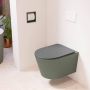Mondiaz LAVIE wandclosetpack 36x53cm diepspoel rimless Army (groen) softclose quick-release toiletzitting Dark grey (grijs) LAVIEsetArmDgr - Thumbnail 2