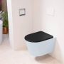 Mondiaz LAVIE wandclosetpack 36x53cm diepspoel rimless clay (blauw) softclose quick-release toiletzitting Urban (zwart) LAVIEsetClaUrb - Thumbnail 2