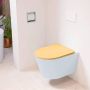 Mondiaz LAVIE wandclosetpack 36x53cm diepspoel rimless clay (blauw) softclose quick-release toiletzitting Ocher (geel) LAVIEsetClaOch - Thumbnail 2