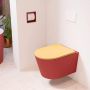 Mondiaz LAVIE wandclosetpack 36x53cm diepspoel rimless Fire (rood) softclose quick-release toiletzitting Ocher (geel) LAVIEsetFirOch - Thumbnail 2