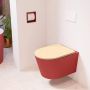 Mondiaz LAVIE wandclosetpack 36x53cm diepspoel rimless Fire (rood) softclose quick-release toiletzitting Sand (beige) LAVIEsetFirSan - Thumbnail 2