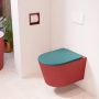 Mondiaz LAVIE wandclosetpack 36x53cm diepspoel rimless Fire (rood) softclose quick-release toiletzitting Smag (blauw) LAVIEsetFirSma - Thumbnail 2