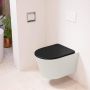 Mondiaz LAVIE wandclosetpack 36x53cm diepspoel rimless Linen (offwhite) softclose quick-release toiletzitting Urban (zwart) LAVIEsetLinUrb - Thumbnail 2