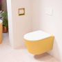 Mondiaz LAVIE wandclosetpack 36x53cm diepspoel rimless Ocher (geel) softclose quick-release toiletzitting Talc (offwhite) LAVIEsetOchTal - Thumbnail 2