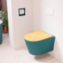 Mondiaz LAVIE wandclosetpack 36x53cm diepspoel rimless Smag (blauw) softclose quick-release toiletzitting Ocher (geel) LAVIEsetSmaOch - Thumbnail 2