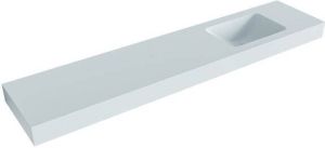 Mondiaz LEAF Clay vrijhangende wastafel 210cm rechts rand 12cm 6011445666663