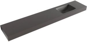 Mondiaz LEAF Darkgrey vrijhangende wastafel 230cm rechts rand 12cm 6011448427469