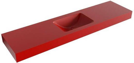 Mondiaz LEAF Fire vrijhangende wastafel 180cm midden rand 12cm 6011455279280