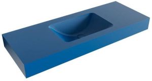 Mondiaz LEAF Jeans vrijhangende wastafel 120cm midden rand 12cm 6011629110173