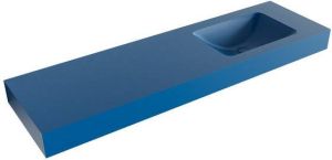 Mondiaz LEAF Jeans vrijhangende wastafel 160cm rechts rand 12cm 6011650489439