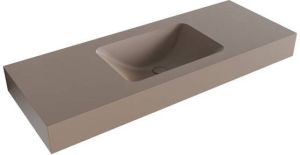 Mondiaz LEAF Smoke vrijhangende wastafel 120cm midden rand 12cm 6011444283205