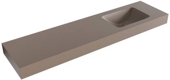 Mondiaz LEAF Smoke vrijhangende wastafel 180cm rechts rand 12cm 6011443940970