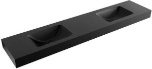 Mondiaz LEAF Urban vrijhangende solid surface wastafel 210cm dubbel rand 12cm 6011439081007