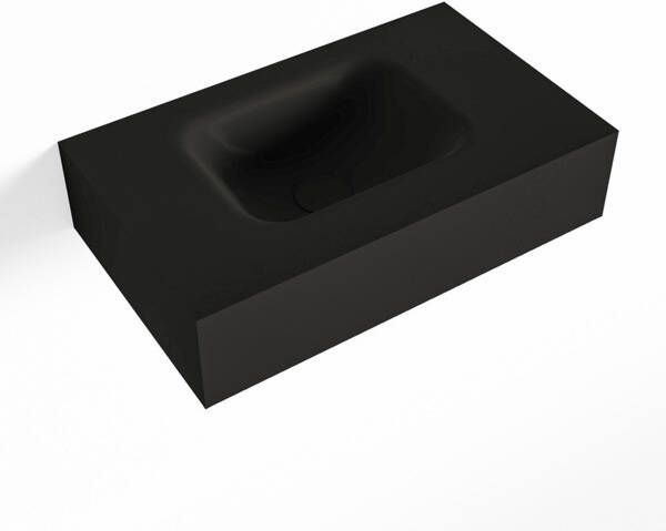 Mondiaz LEX Opbouwwastafel 50x30x12cm 0 kraangaten wasbak links Solid Surface Urban mat F52105Urban