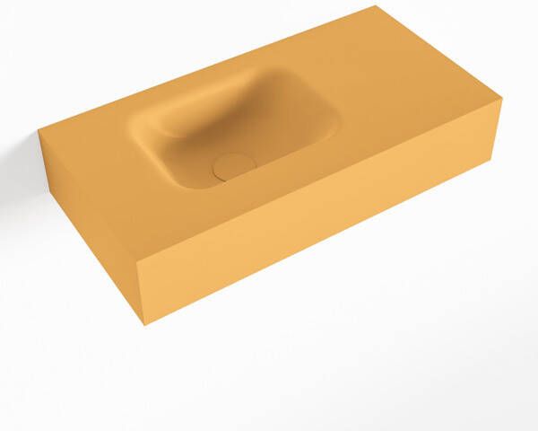 Mondiaz LEX Opbouwwastafel 60x30x12cm 0 kraangaten wasbak links Solid Surface mat F52108Ocher