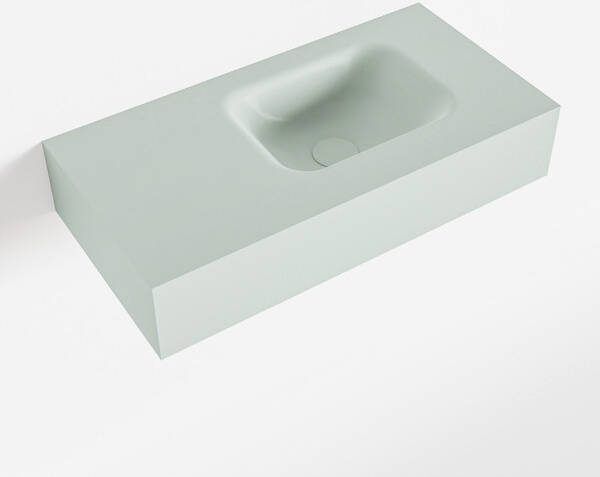 Mondiaz LEX Opbouwwastafel 60x30x12cm 0 kraangaten wasbak rechts Solid Surface Greey mat F52109Greey