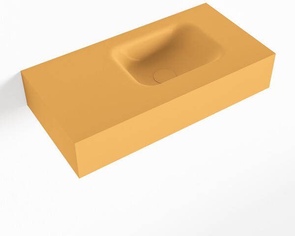 Mondiaz LEX Opbouwwastafel 60x30x12cm 0 kraangaten wasbak rechts Solid Surface mat F52109Ocher