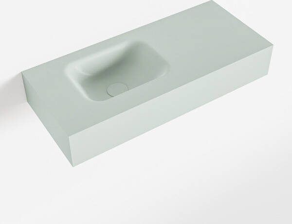 Mondiaz LEX Opbouwwastafel 70x30x12cm 0 kraangaten wasbak links Solid Surface Greey mat F52111Greey