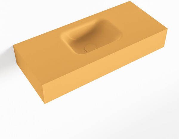Mondiaz LEX Opbouwwastafel 70x30x12cm 0 kraangaten wasbak midden Solid Surface mat F52110Ocher