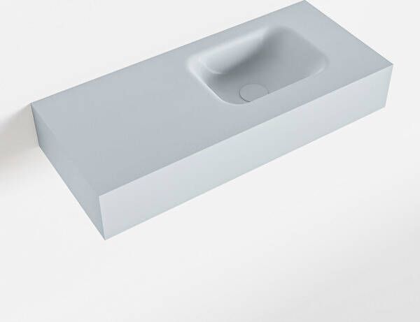 Mondiaz LEX Opbouwwastafel 70x30x12cm 0 kraangaten wasbak rechts Solid Surface Clay mat F52112Clay - Foto 1