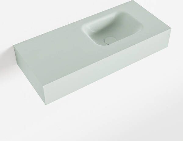 Mondiaz LEX Opbouwwastafel 70x30x12cm 0 kraangaten wasbak rechts Solid Surface Greey mat F52112Greey
