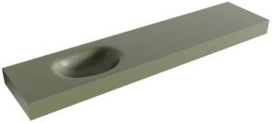 Mondiaz MOON Army vrijhangende wastafel 200cm Positie wasbak links rand 12cm XM49613Army