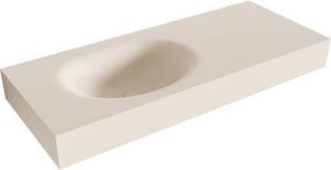 Mondiaz MOON Linen vrijhangende wastafel 110cm links rand 12cm XM49471Linen