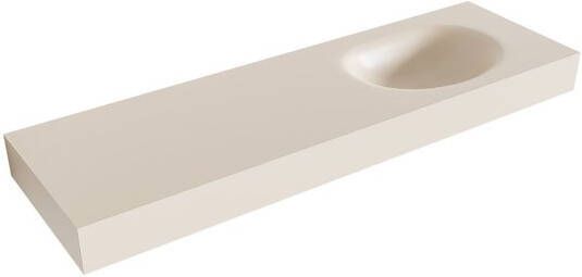 Mondiaz MOON Linen vrijhangende wastafel 150cm rechts rand 12cm XM49969Linen