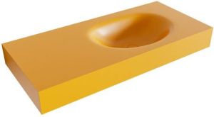 Mondiaz MOON Ocher vrijhangende wastafel 100cm rechts rand 12cm XM49469Ocher