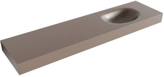 Mondiaz MOON Smoke vrijhangende wastafel 180cm rechts rand 12cm XM49606Smoke
