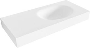 Mondiaz MOON Talc vrijhangende wastafel 100cm rechts rand 12cm XM49469Talc