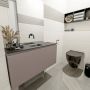 Mondiaz OLAN Toiletmeubel 100x30x40cm met 0 kraangaten 1 lades smoke mat Wastafel Lex midden Solid Surface Wit FK75342510 - Thumbnail 2