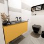 Mondiaz OLAN Toiletmeubel 100x30x40cm met 1 kraangaten 1 lades ocher mat Wastafel Lex midden Solid Surface Zwart FK75342915 - Thumbnail 2